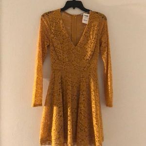 Yellow lace dress